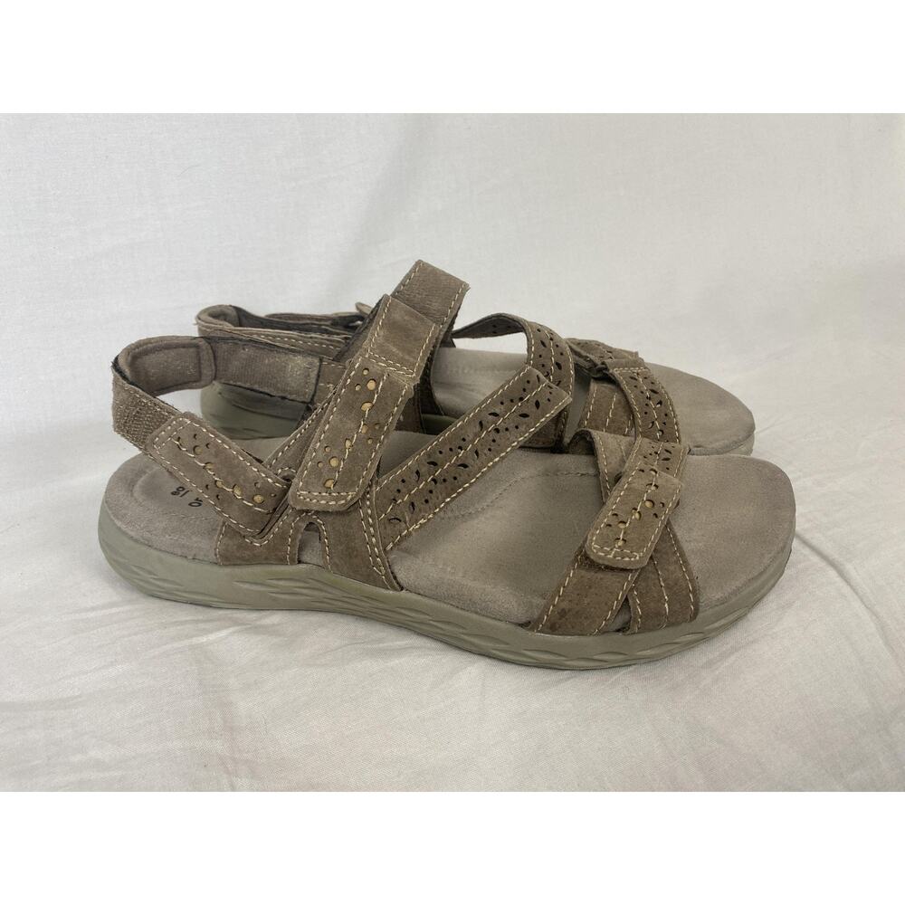 Earth Origins Sandal Women 9 Brown Suede Leather Strappy Westfield Wendy Granola - Picture 2 of 14